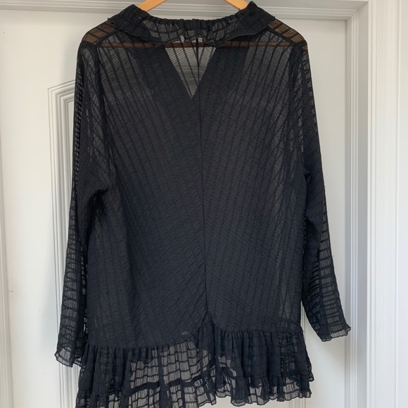 Zara Sheer Ruffled Blouse - Size XL - Picture 11 of 12